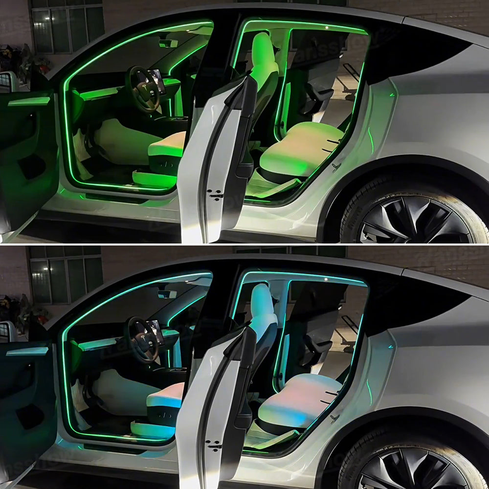 Door LED Strip Lights with APP Control for Tesla Model 3 / 3 Highland / Model Y / Y Juniper Interior Ambient Lighting