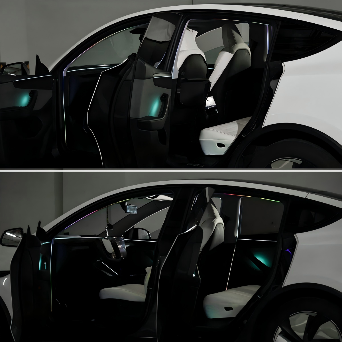 Door LED Strip Lights with APP Control for Tesla Model 3 / 3 Highland / Model Y / Y Juniper Interior Ambient Lighting