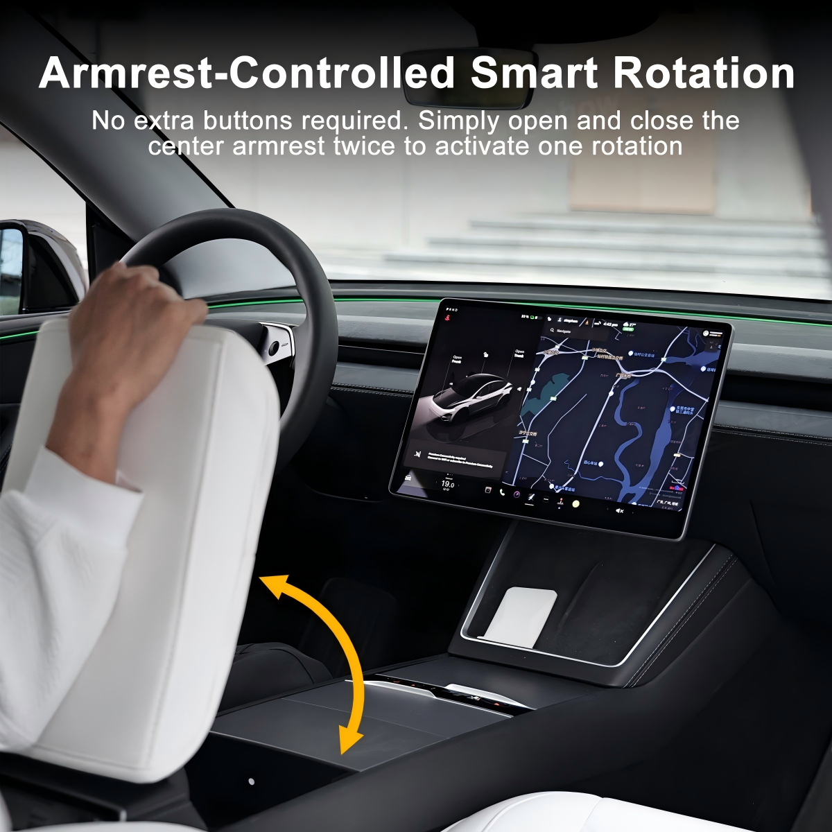 Powered Auto-Swivel Touchscreen Mount for Tesla Model 3/Y/3 Highland/Y Juniper - Tesstudio
