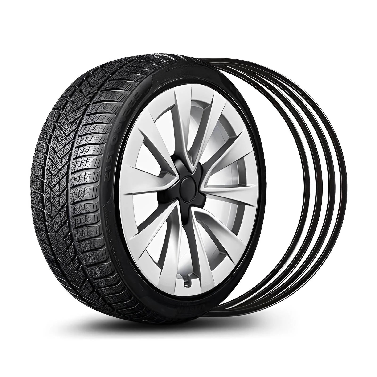 Aluminum Alloy Wheel Rim Protectors for All Tesla Models 3/Y/X (4 PCS)