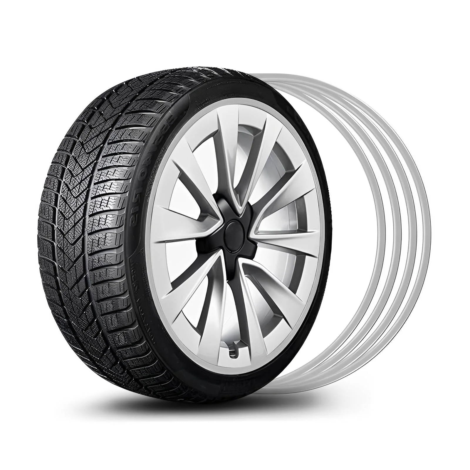 Aluminum Alloy Wheel Rim Protectors for All Tesla Models 3/Y/X (4 PCS)