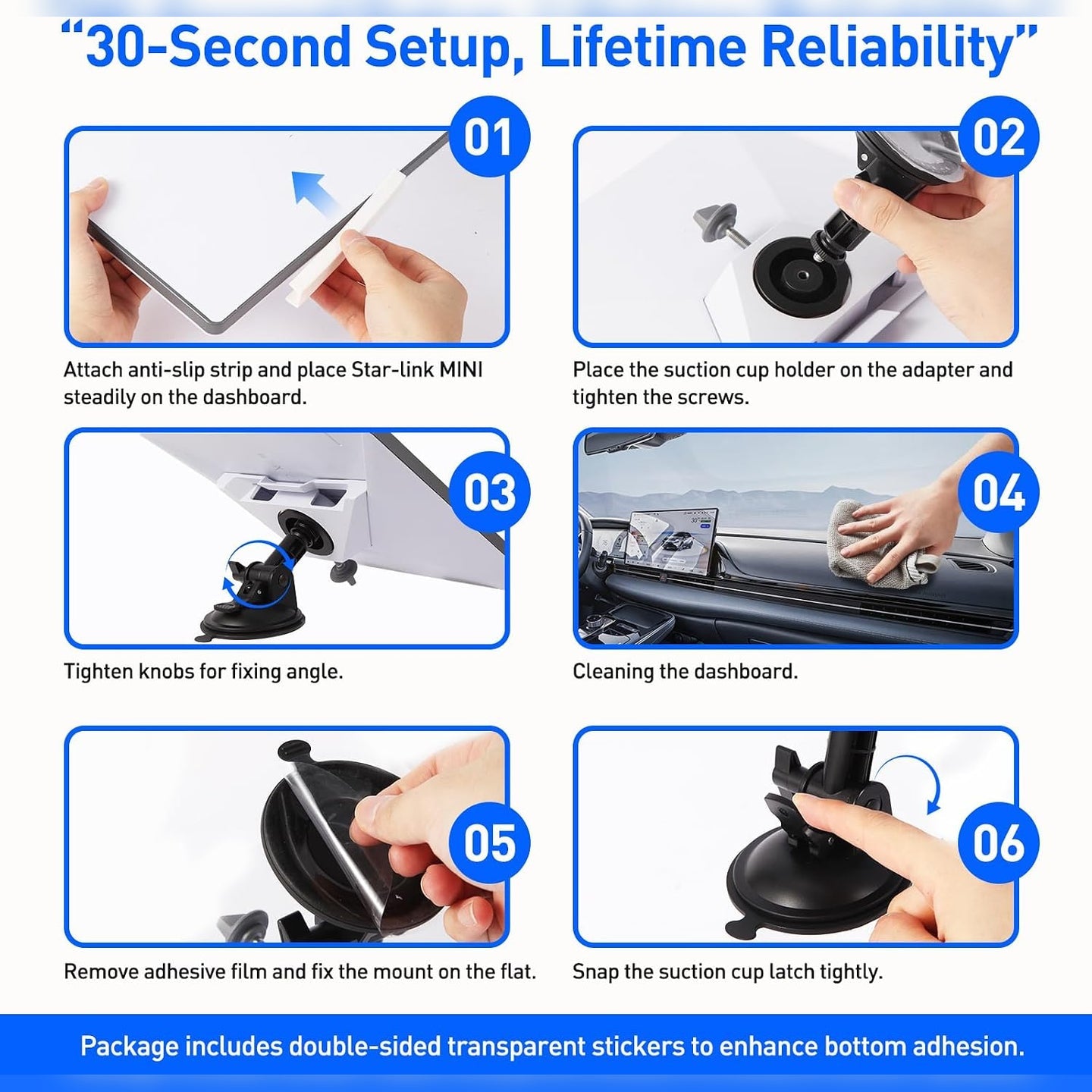 Starlink Mini Windshield Suction Mount Base for Vehicles