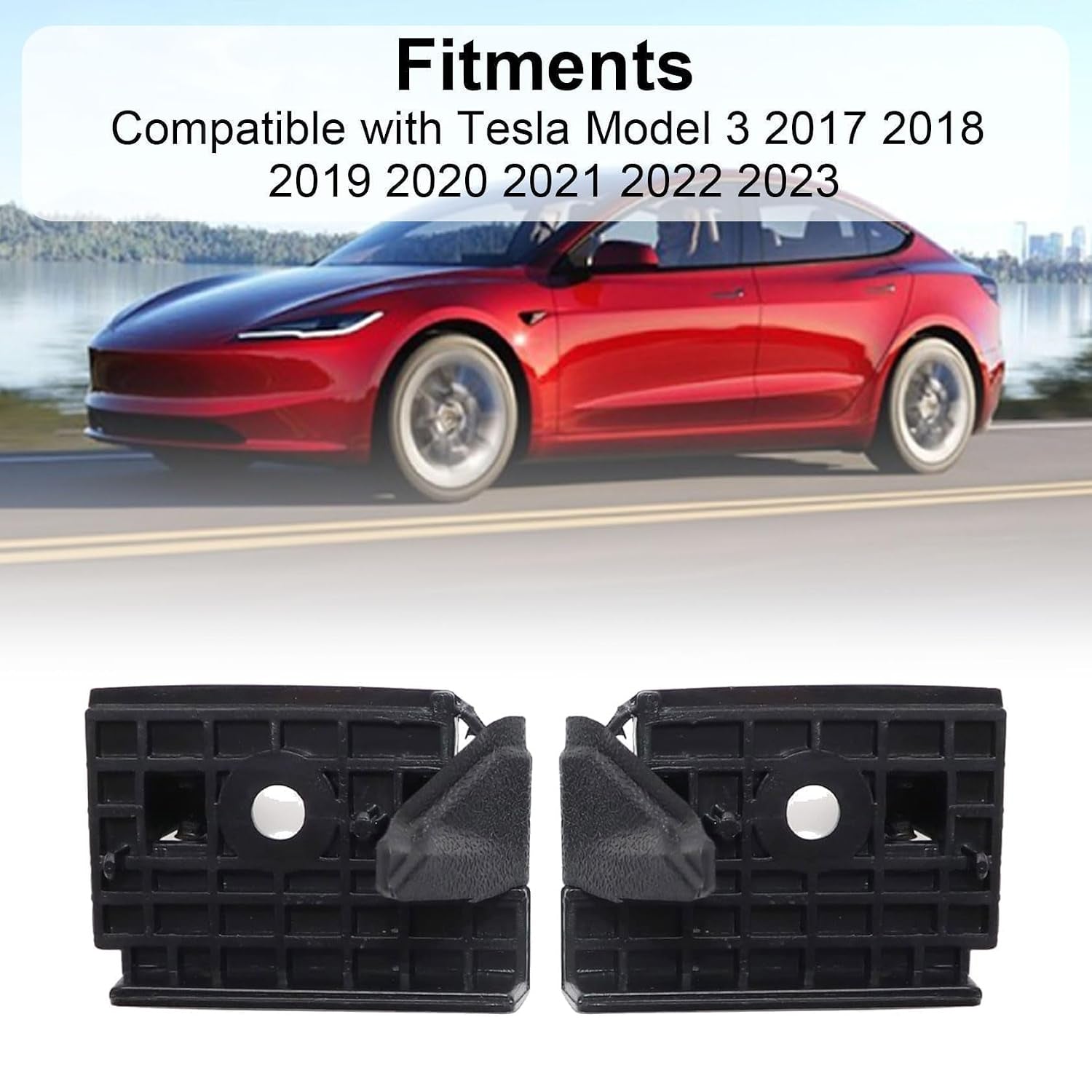 Front Bumper Center Bracket Pair for Tesla Model 3 / Model Y, 1084171-00-F L + 1084172-00-F R
