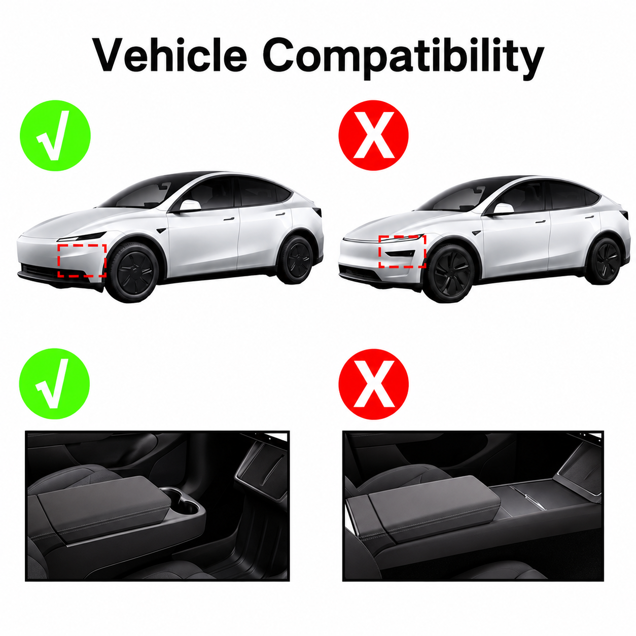 Black Silicone Center Console Cup Holder Storage Box for Tesla Model Y Standard 2025.11+