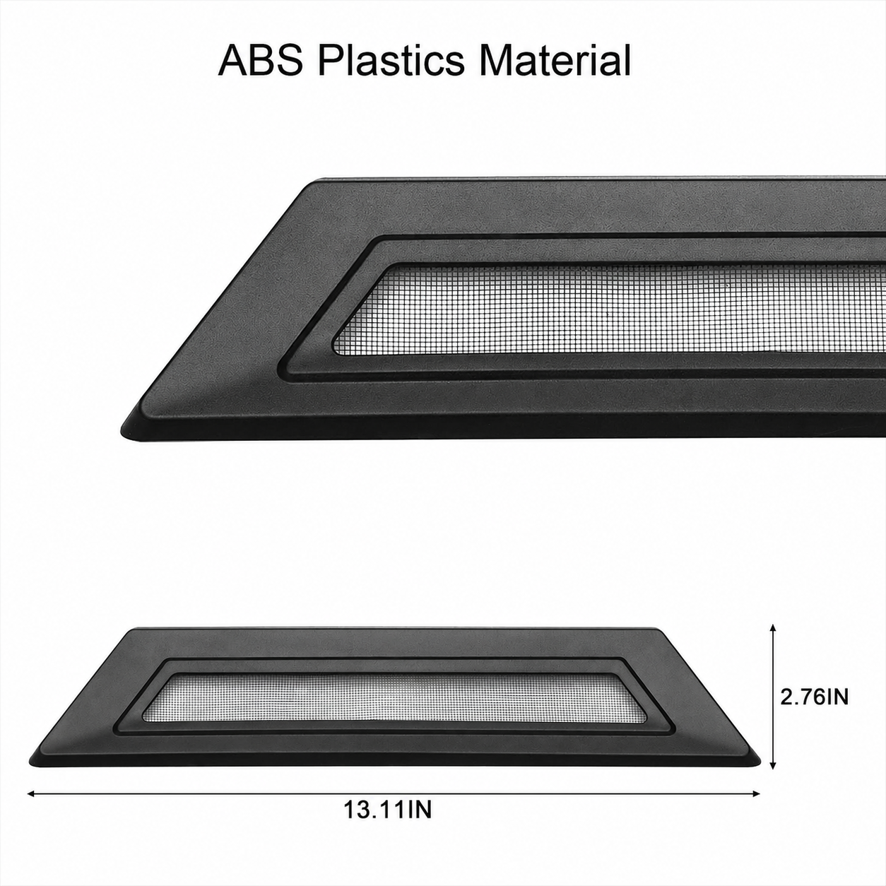 ABS plastic mesh air vent cover for Cybertruck measuring 13.11 by 2.76 inches