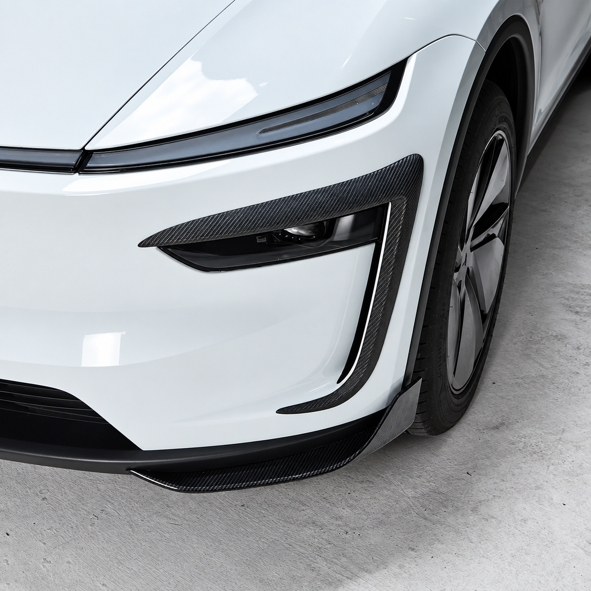 Carbon Fiber Front Fog Light Air Knife Trim for Tesla Model Y Juniper / Model Y L