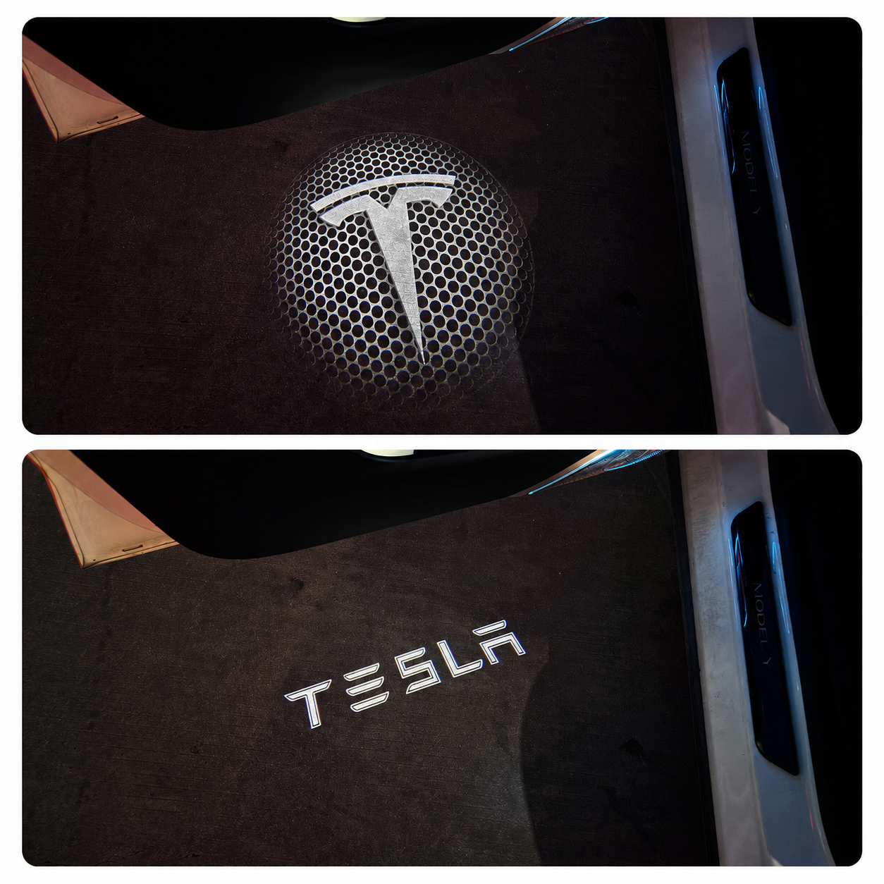 3D Dynamic Door Projection Lights For Tesla Model Y Juniper Model 3/3 Standard/Y/Y L/Y Standard/S/X Welcome Lights