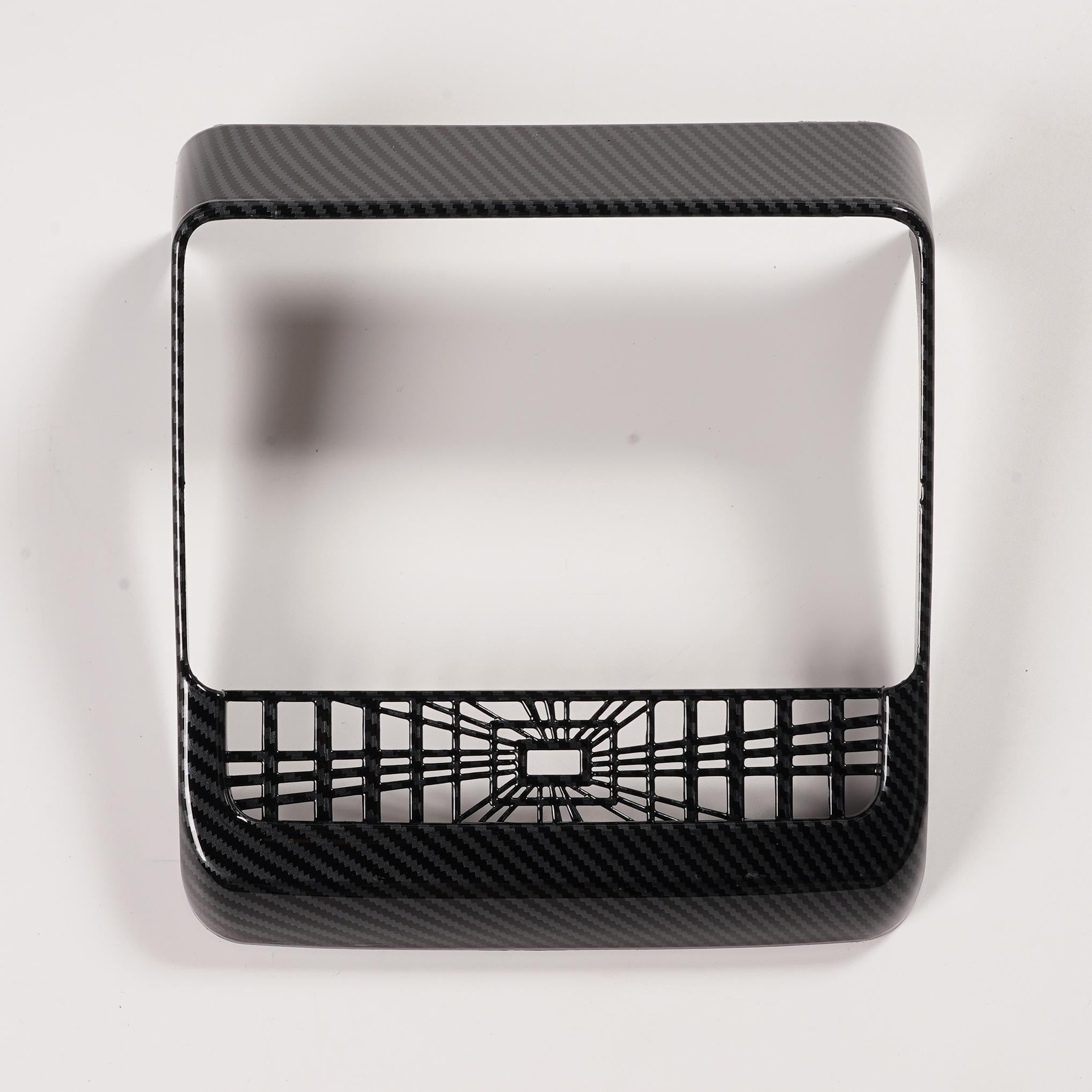 2026 Plaid Rear Air Vent Screen Protector Frame (Carbon Fiber Pattern ABS) For Tesla Model 3 Highland /Y Juniper