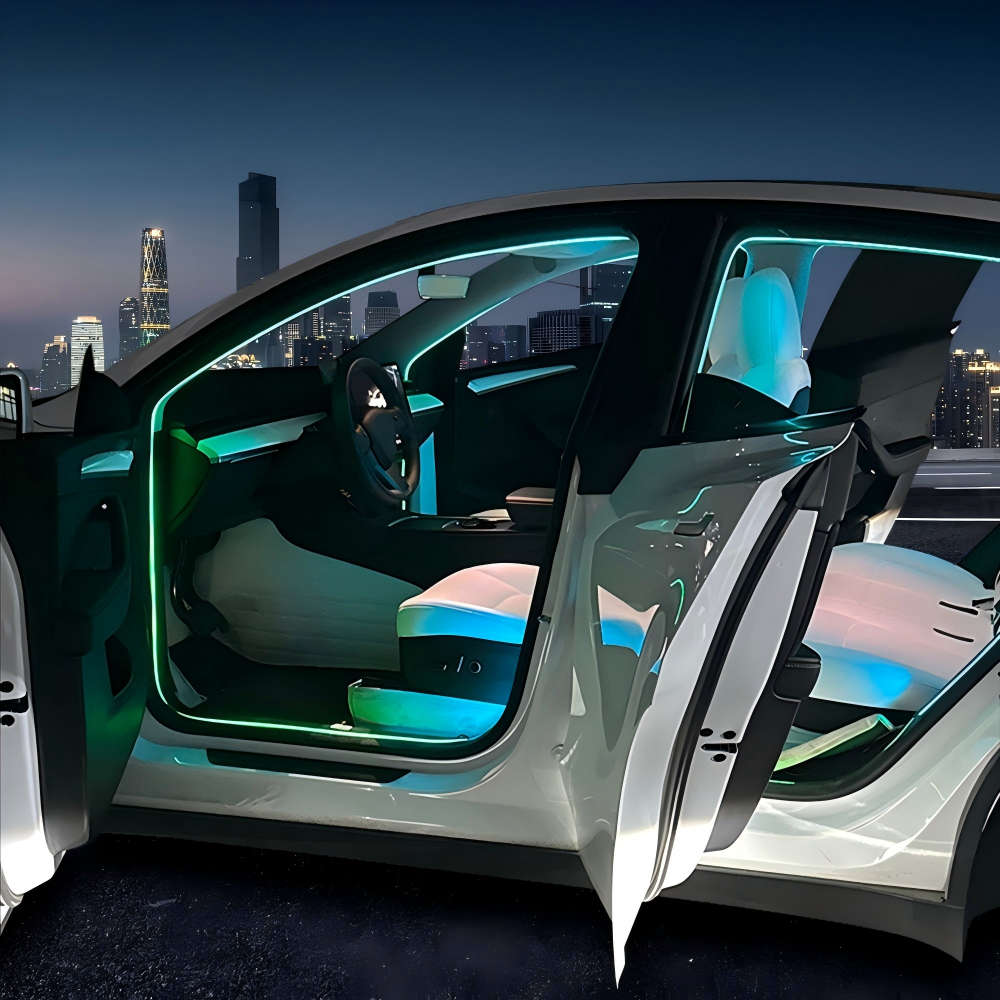Door LED Strip Lights with APP Control for Tesla Model 3 / 3 Highland / Model Y / Y Juniper Interior Ambient Lighting