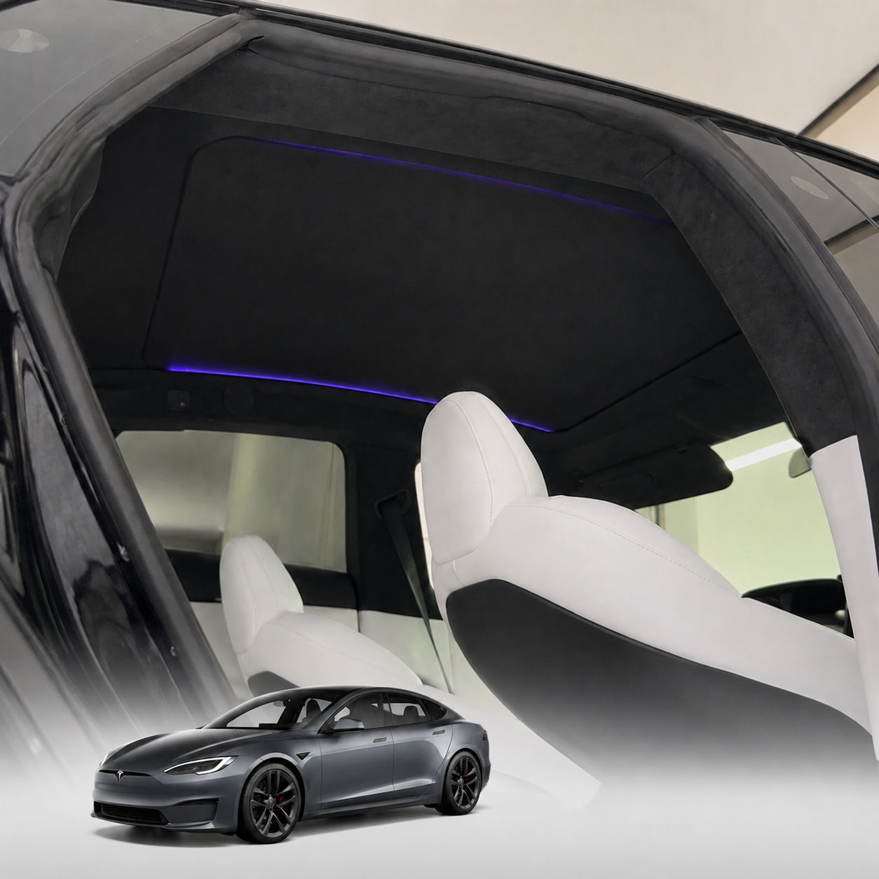 Electric Voice-Controlled Sunshade For Tesla Model S (2021-2026) - Tesstudio