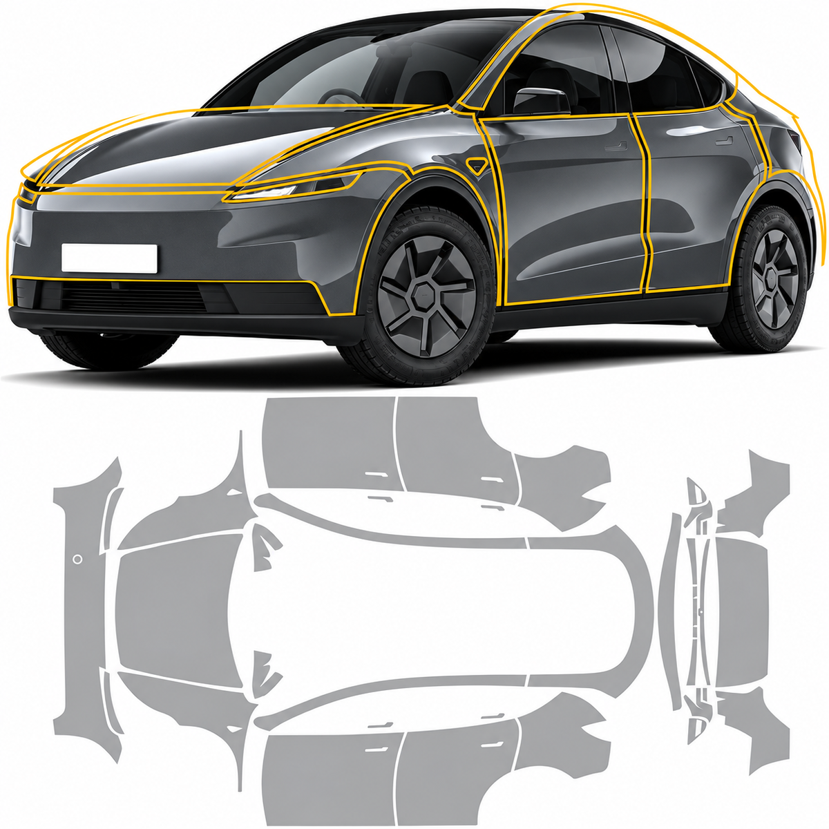Pre-Cut TPU Clear Paint Protection Film Kit for Tesla Model Y Standard 2025.11+