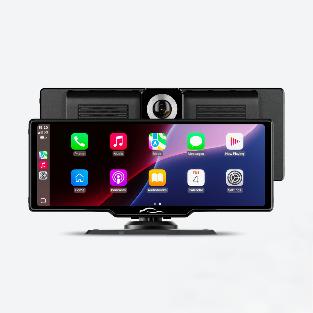 Tesstudio 2026 Plug-and-Play 4K CarPlay & Android Auto Screen with Dashcam