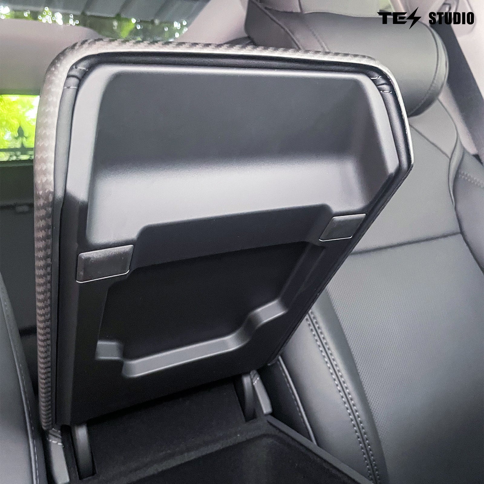 2025 2026 Real Carbon Fiber Center Console Armrest Cover Trim For Tesla Model 3 /3 Highland Model Y/Y Juniper
