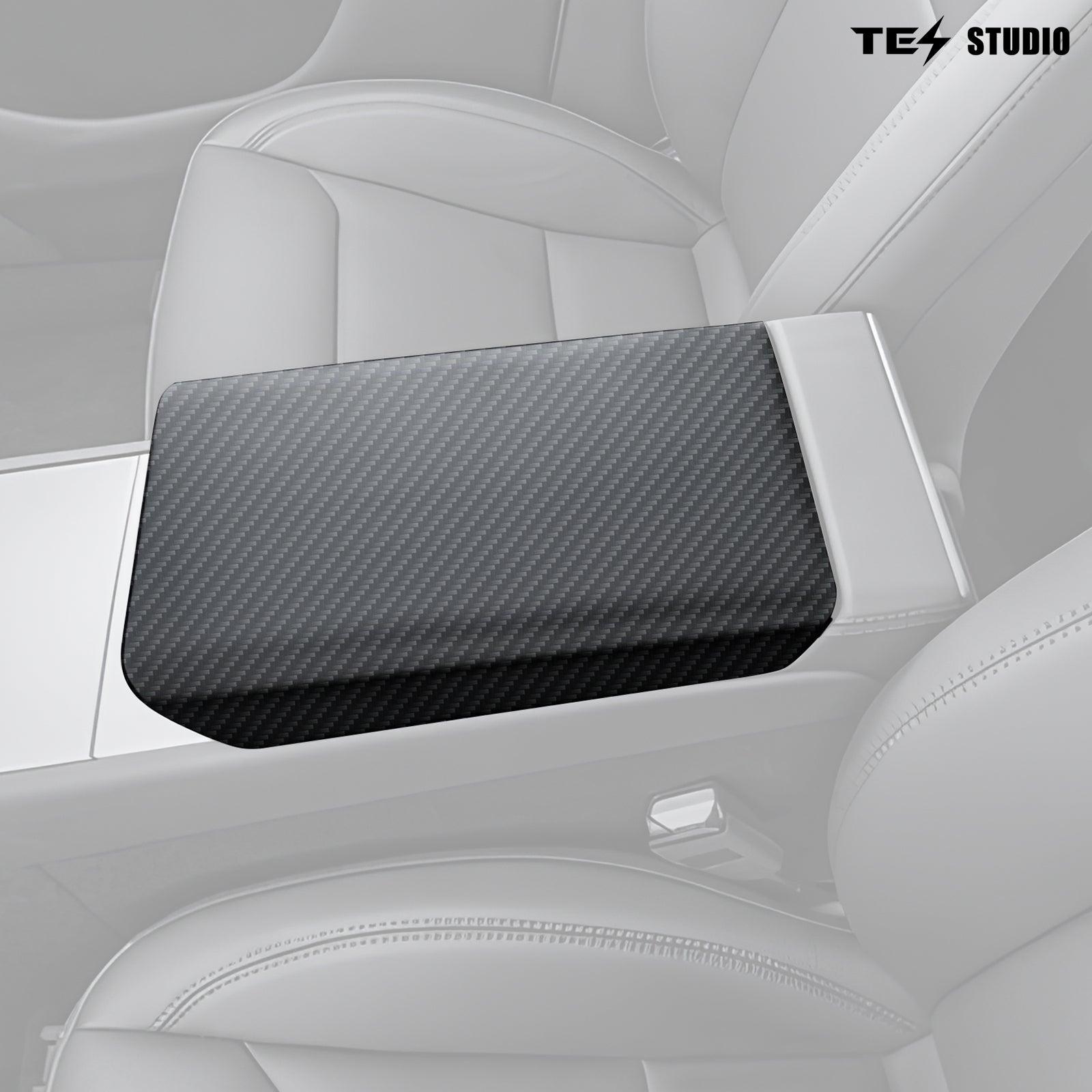 2025 2026 Real Carbon Fiber Center Console Armrest Cover Trim For Tesla Model 3 /3 Highland Model Y/Y Juniper