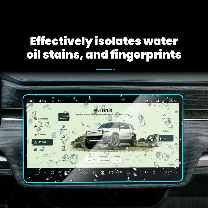 Interior Tempered Glass Screen Protector for Rivian R1T/R1S Center Console & Instrument Cluster