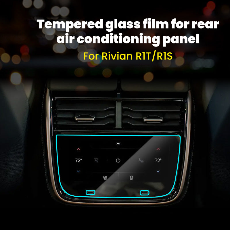 Interior Tempered Glass Screen Protector for Rivian R1T/R1S Center Console & Instrument Cluster