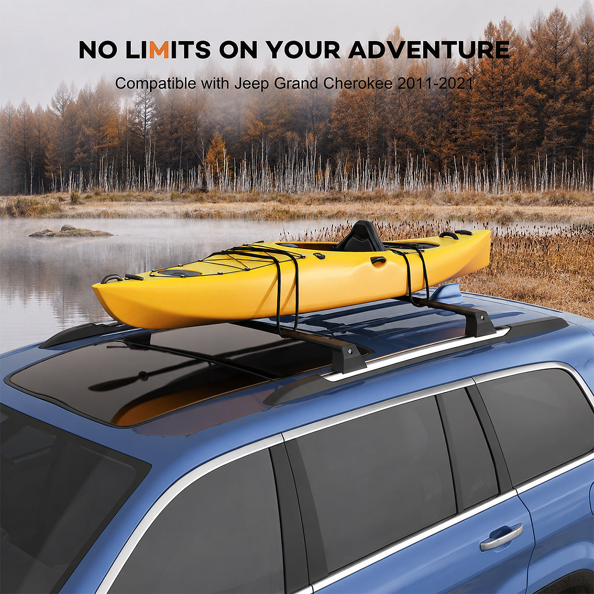 Jeep Grand Cherokee & Grand Cherokee L Lockable Roof Rack Cross Bars