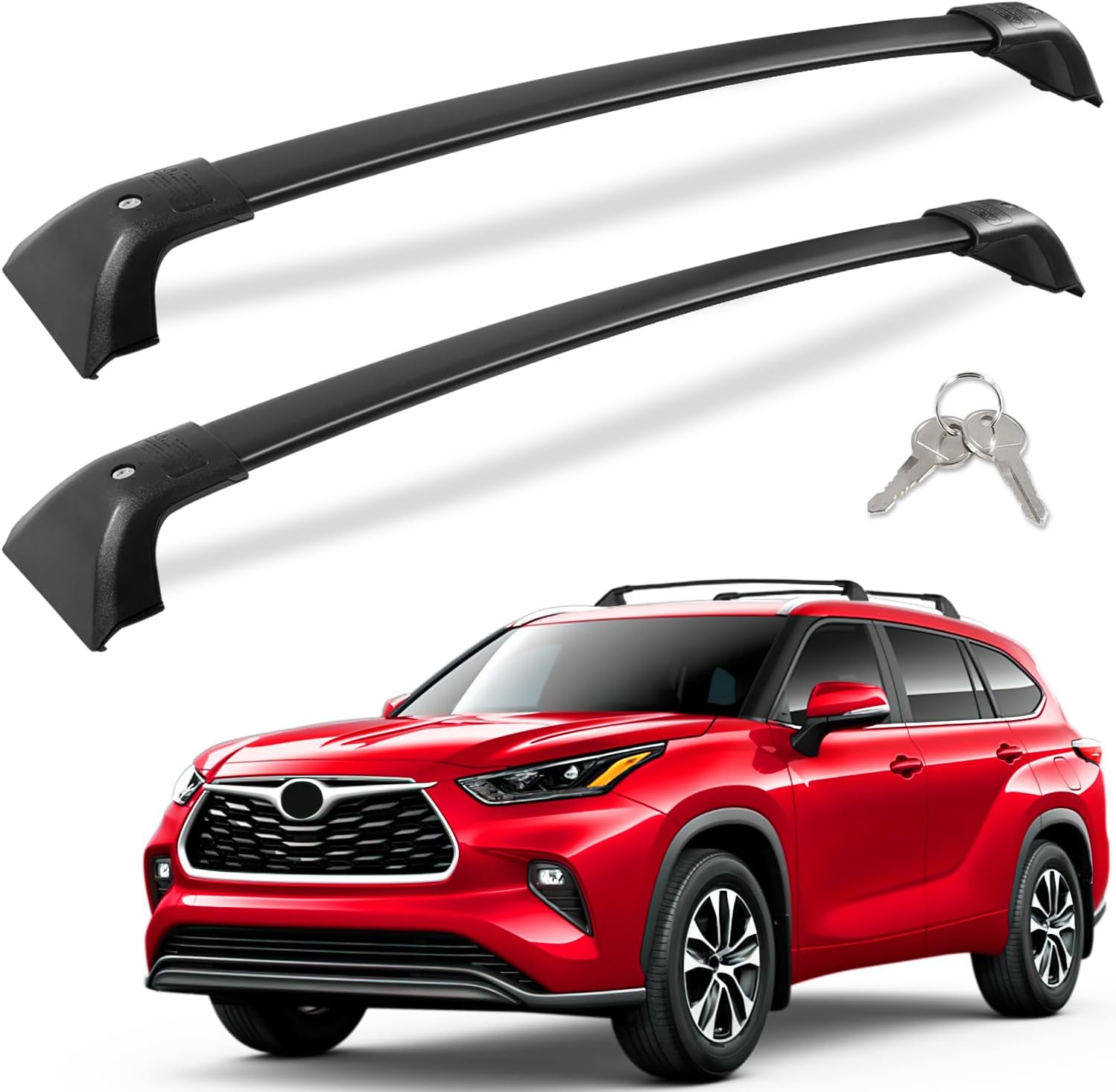 Toyota Highlander cross bars 2020–2025 — installed on vehicle roof rails