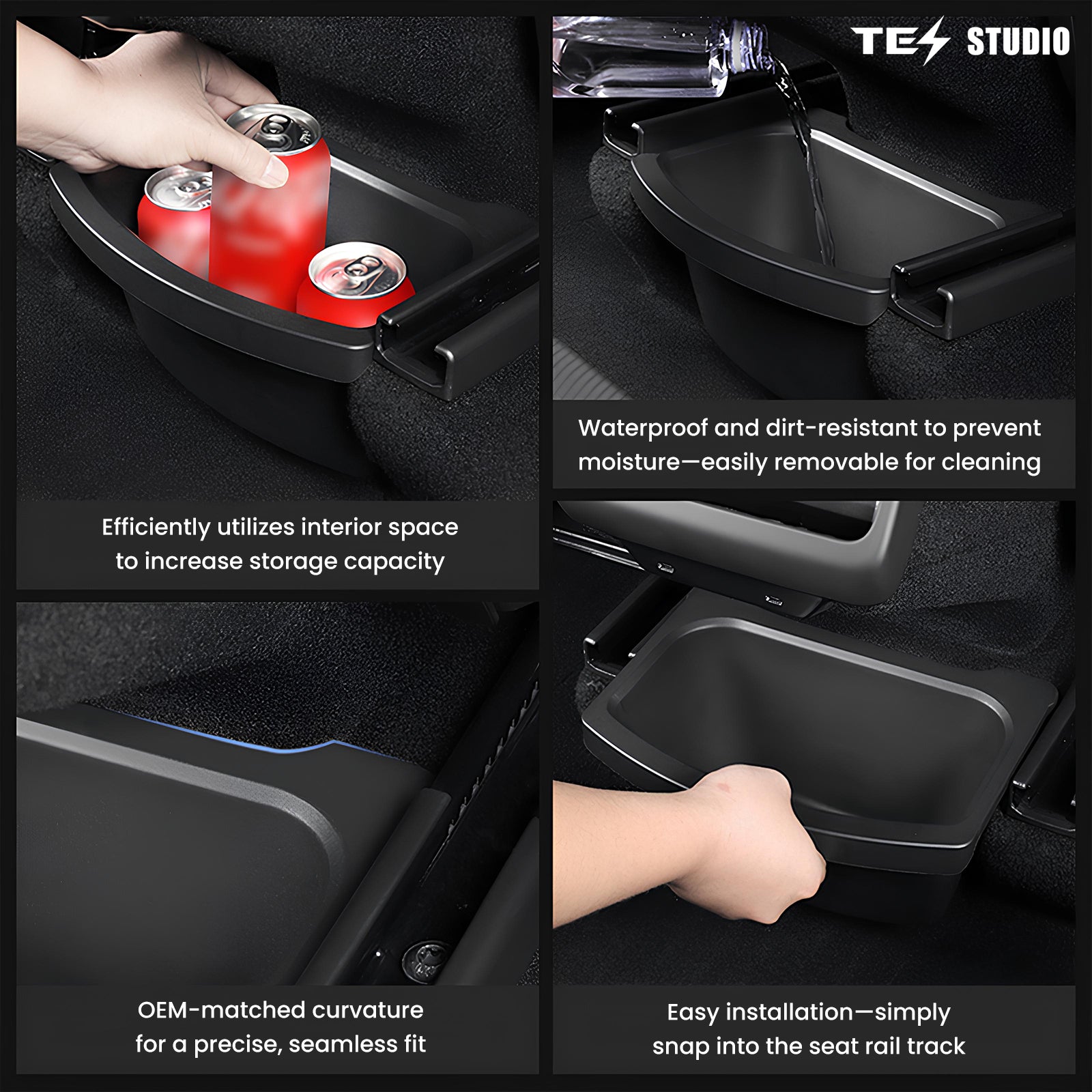 Tesla Model Y Juniper Rear Center Console Organizer Tray 2nd Row Seat Organizer Container Tesstudio®