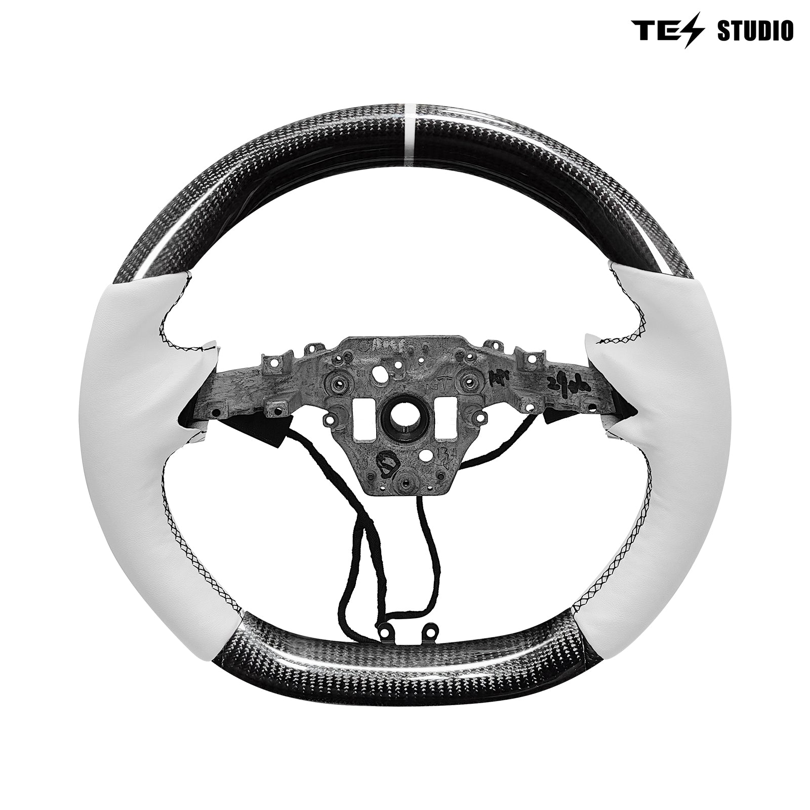 Steering Wheel Round Carbon Fiber Design Sport Styel For Tesla Model Y Juniper