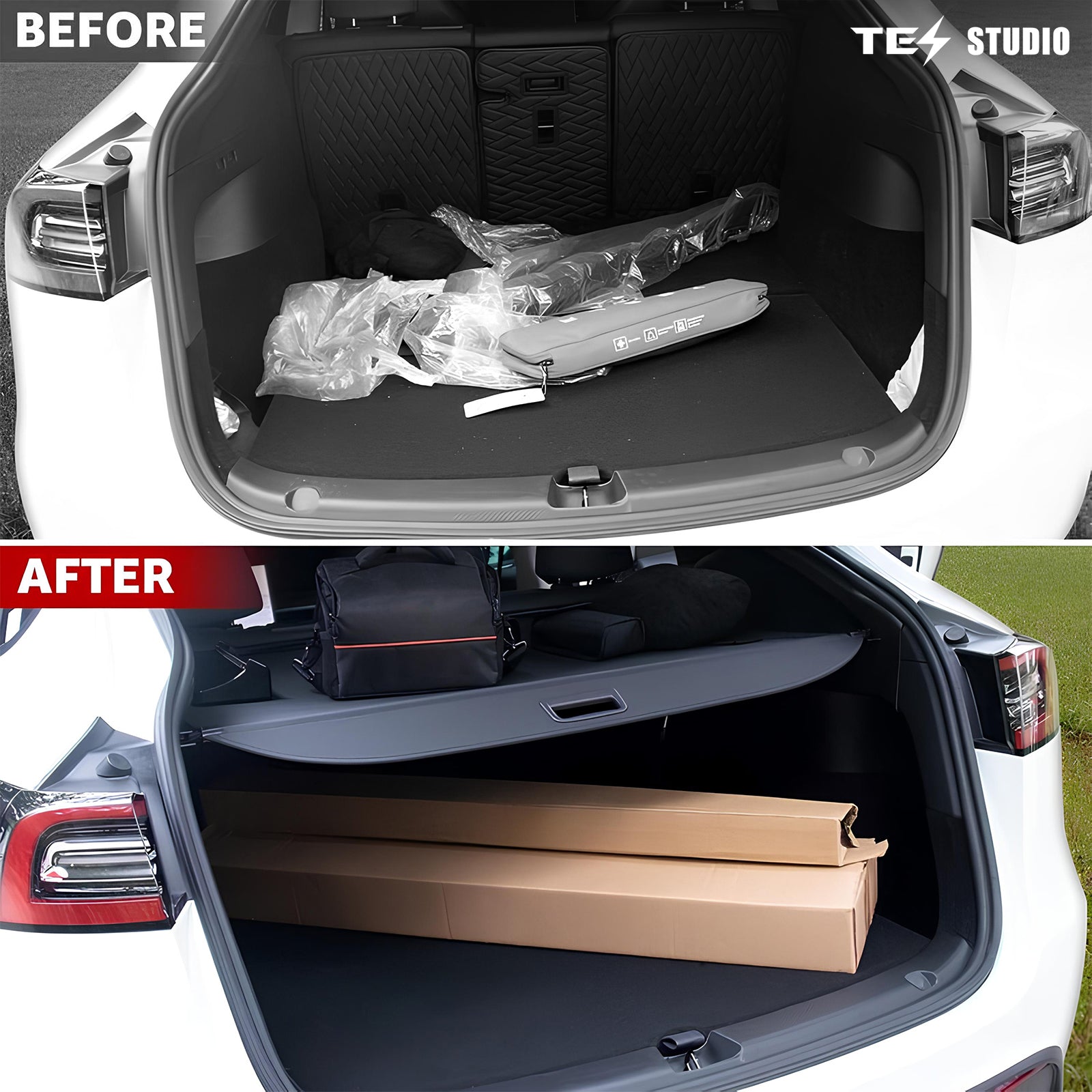 Tesla Model Y Juniper Interior Accessories Cargo Cover Rear Trunk Shield Privacy Cover Tesstudio®