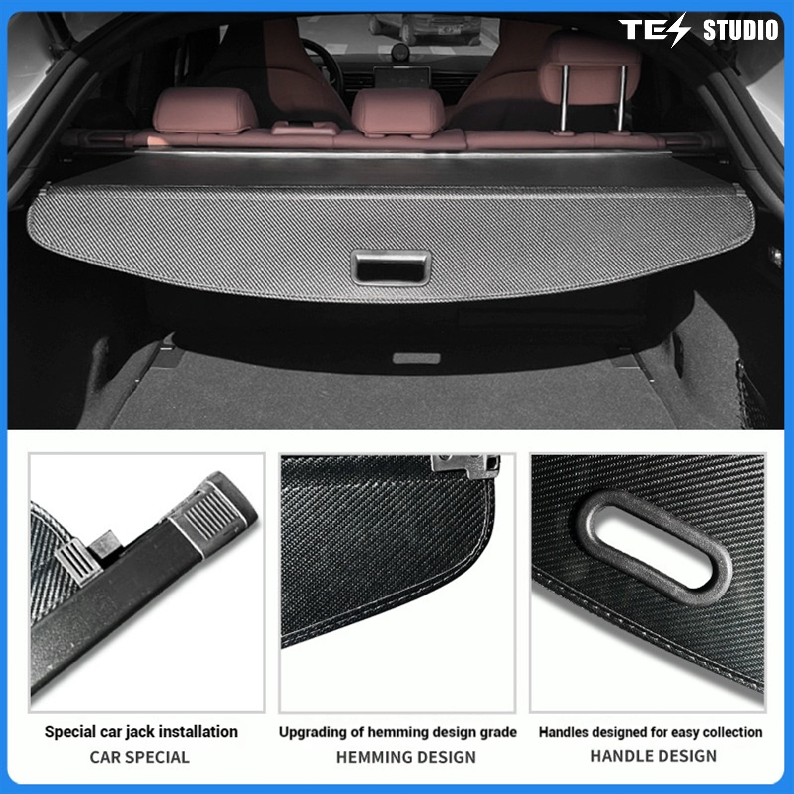 Tesla Model Y Juniper Interior Accessories Cargo Cover Rear Trunk Shield Privacy Cover Tesstudio®
