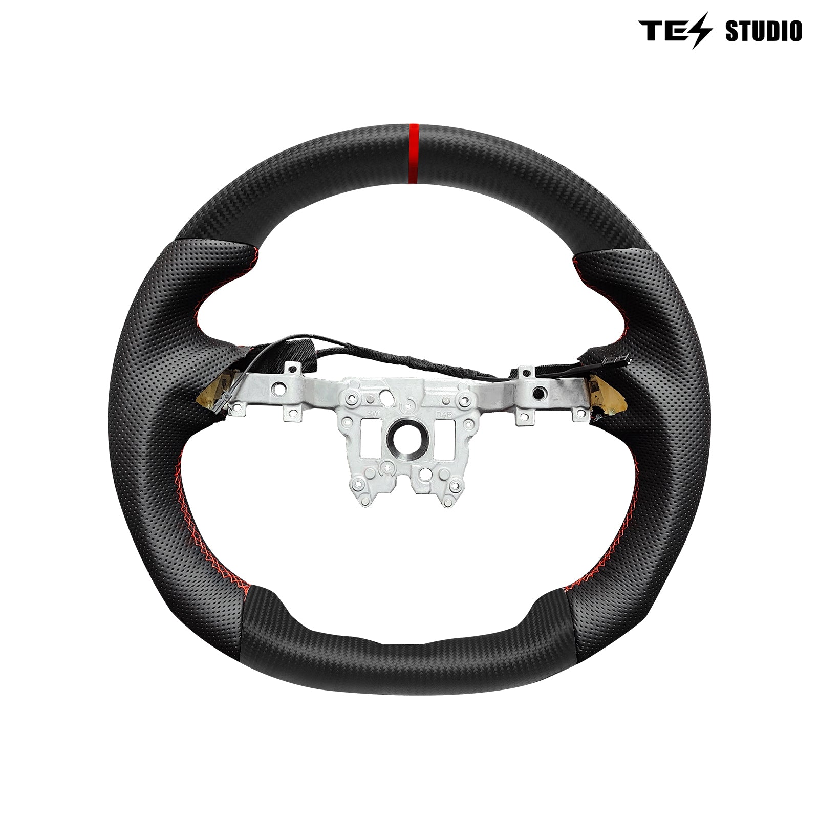 Steering Wheel Round Carbon Fiber Design Sport Styel For Tesla Model Y Juniper