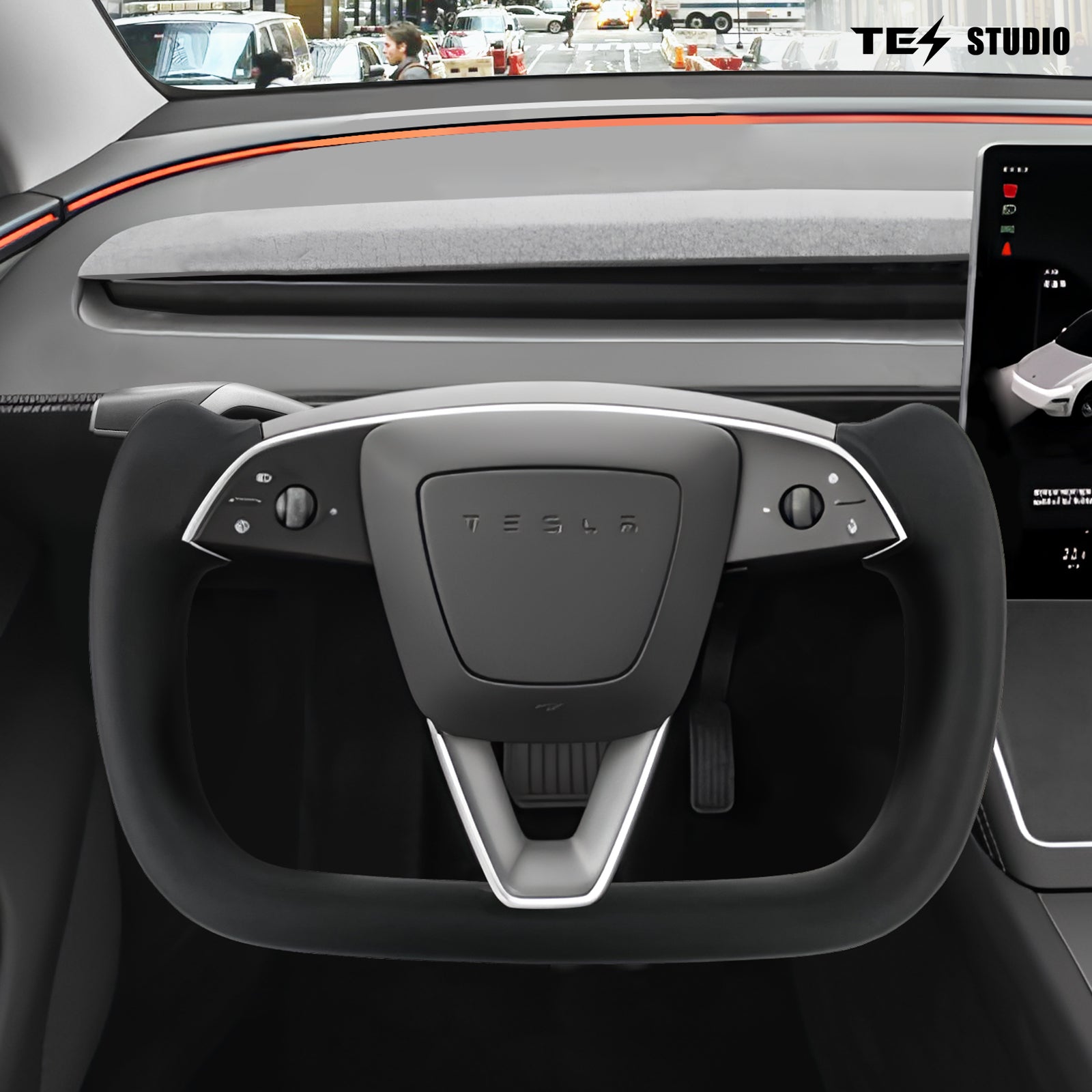 Tesla Model Y Juniper Yoke Steering Wheel Tesla Model Y Juniper Interior Accessories Tesstudio®
