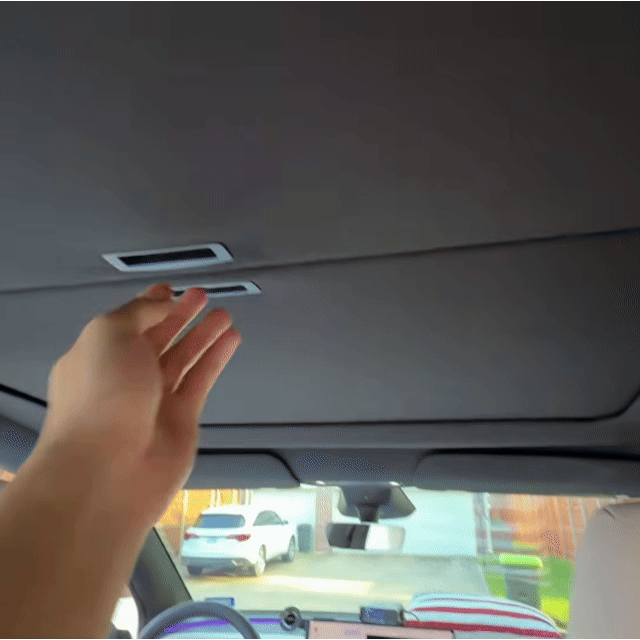 Manual Retractable & Foldable Roof Sunshade with Dual 1/4" Mounts and Magnetic Points for Tesla Model Y/Y Juniper