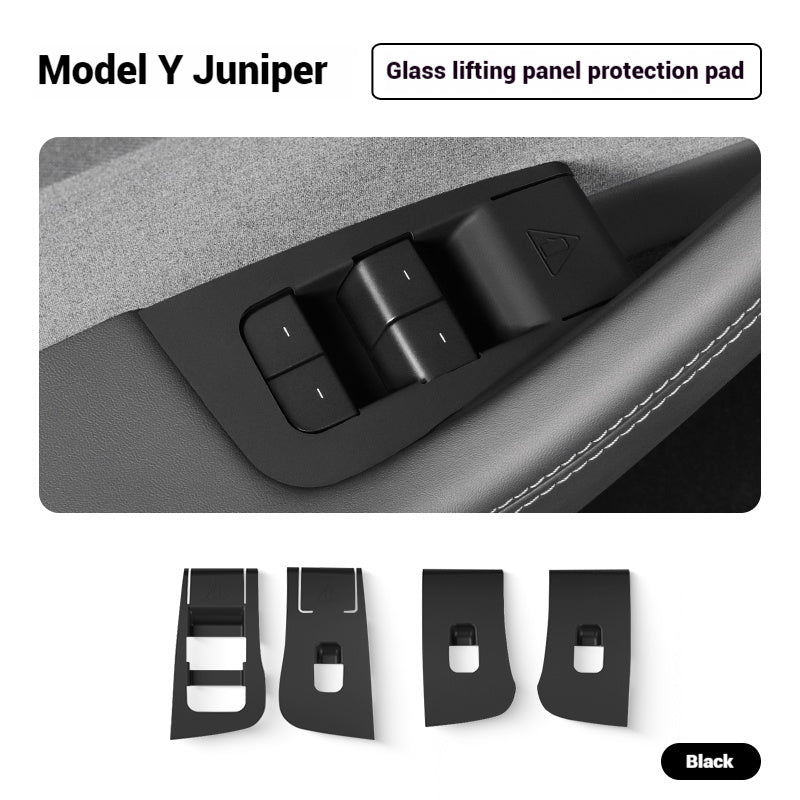 Door Window Control Panel Cover Door Lock Switch Button Trim Accessories For Tesla Model Y Juniper