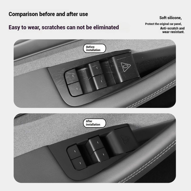 Door Window Control Panel Cover Door Lock Switch Button Trim Accessories For Tesla Model Y Juniper