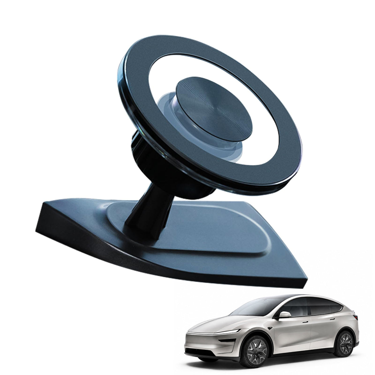 Minimalist Magnetic Phone Mount with Silicone Base for Tesla Model Y L 2025.11+