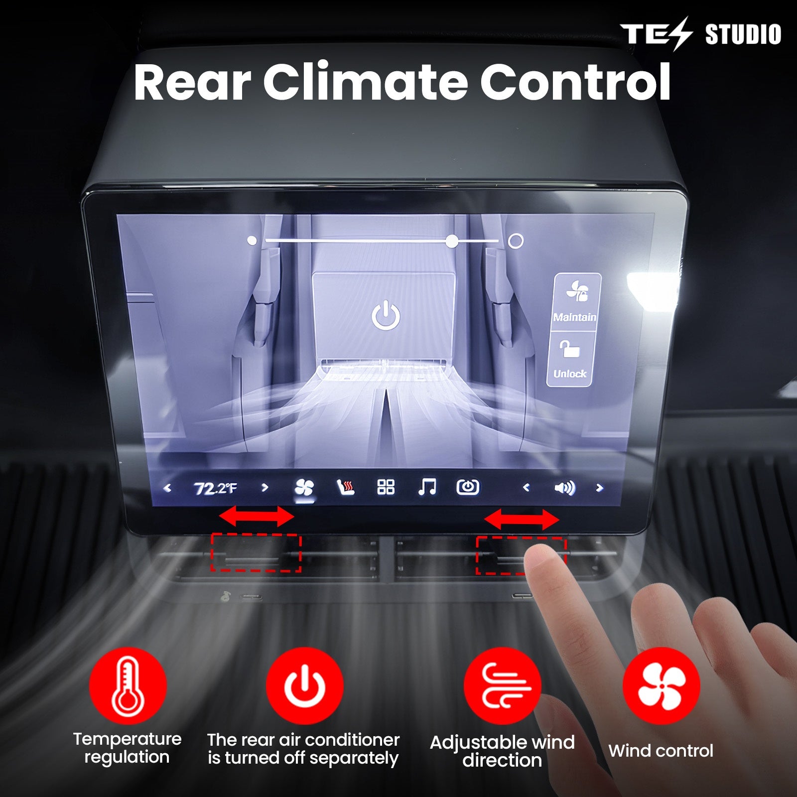 Tesla Model 3/Y R89 Rear Display Screen Rear Entertainment Display Tesstudio®