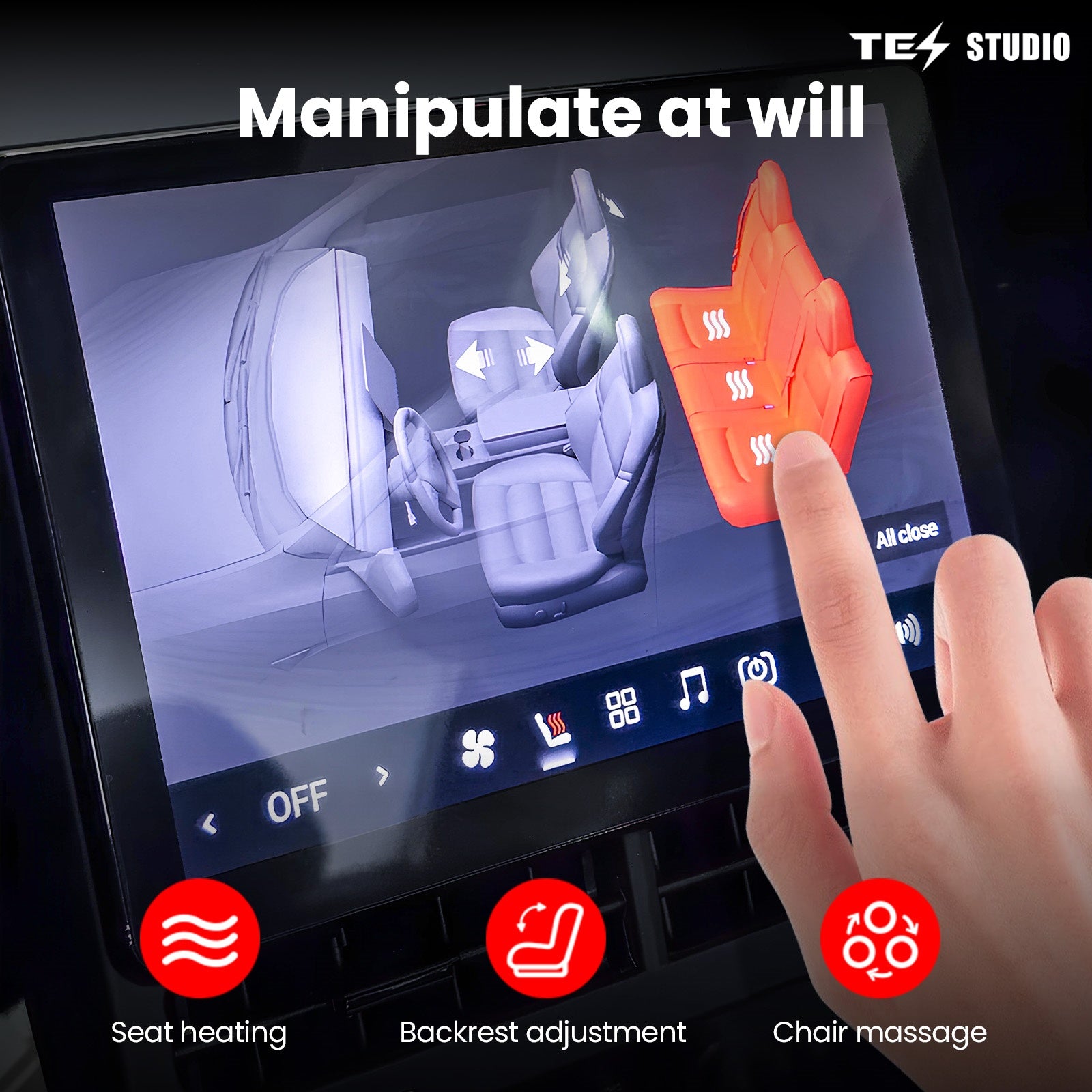 Tesla Model 3/Y R89 Rear Display Screen Rear Entertainment Display Tesstudio®