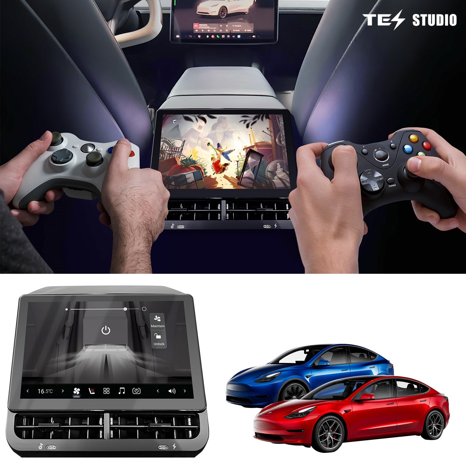 Tesla Model 3/Y R89 Rear Display Screen Rear Entertainment Display Tesstudio®