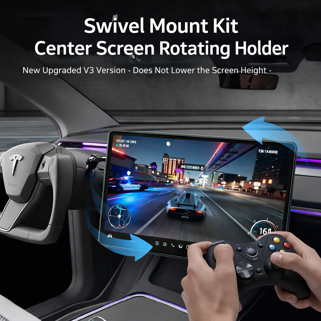 Model 3 Center Screen Swivel Mount V3 – Rotating Display Holder, Original Screen Height (RHD)