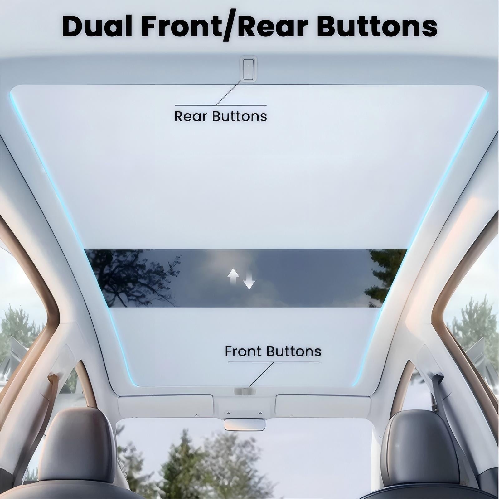 Model Y /Y Juniper Smart Voice-Controlled Electric Power Sunshade, Without Ambient Light, Single Front Button - Tesstudio