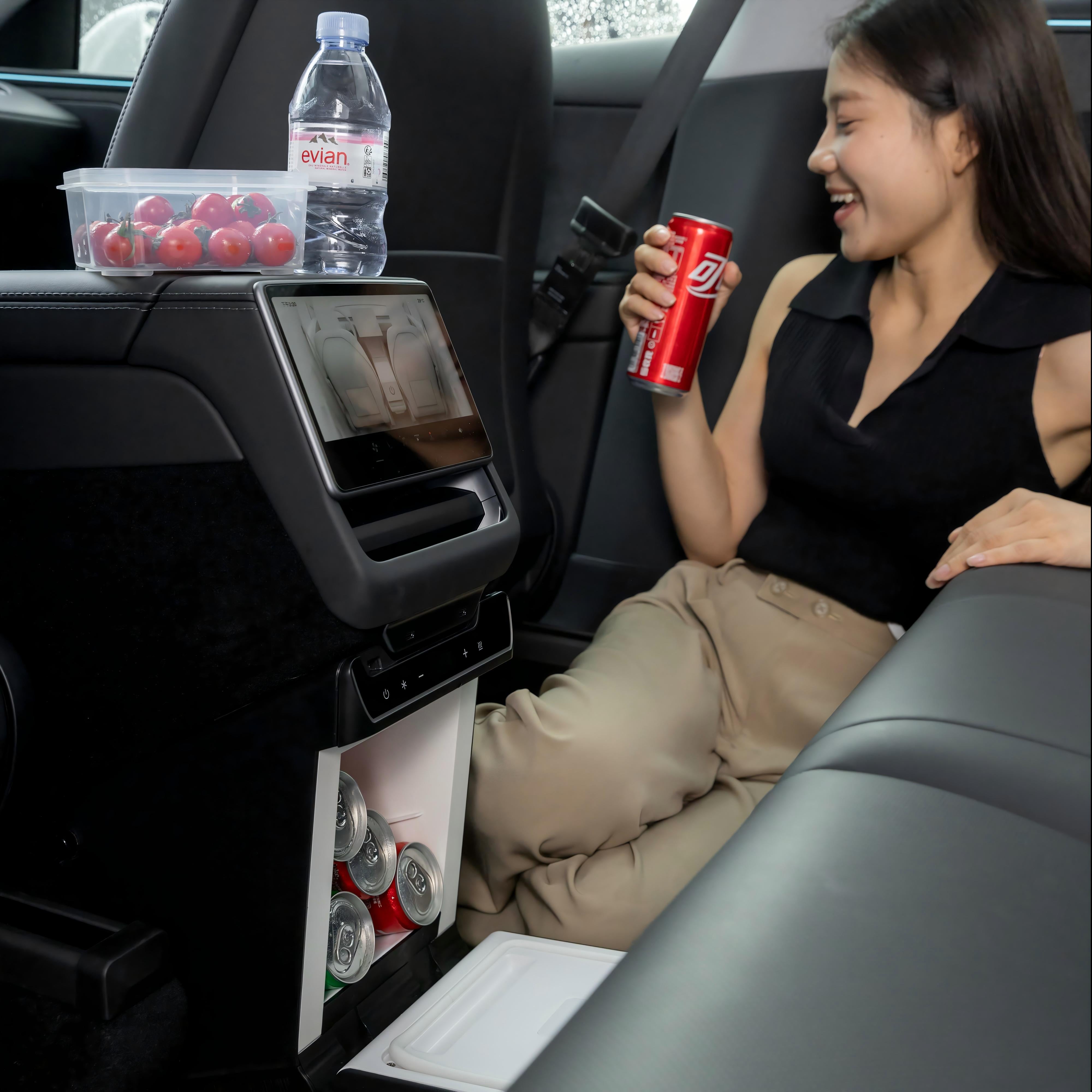 2025 2026 4L Center Console Freezer For Tesla Model Y Juniper (2025.3+) Refrigerator | Winter Warm Foods