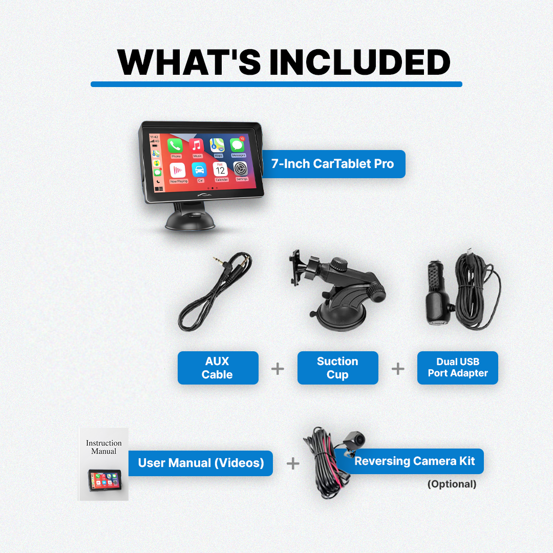 Tesstudio 7inch 4K CarPlay & Android Auto Car Screen