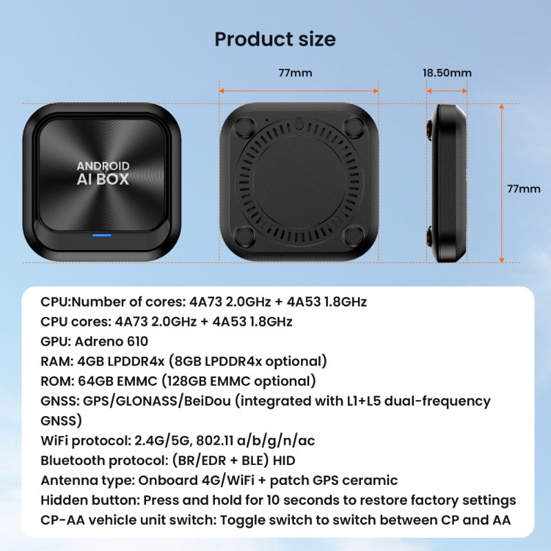 2026 Tesstudio CarPlay AI Box 4G——Universal Wireless Carplay/Android Auto Adapter