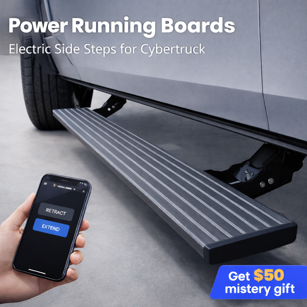 Tesstudio Power Running Boards Electric Side Steps App Control For Tesla Cybertruck