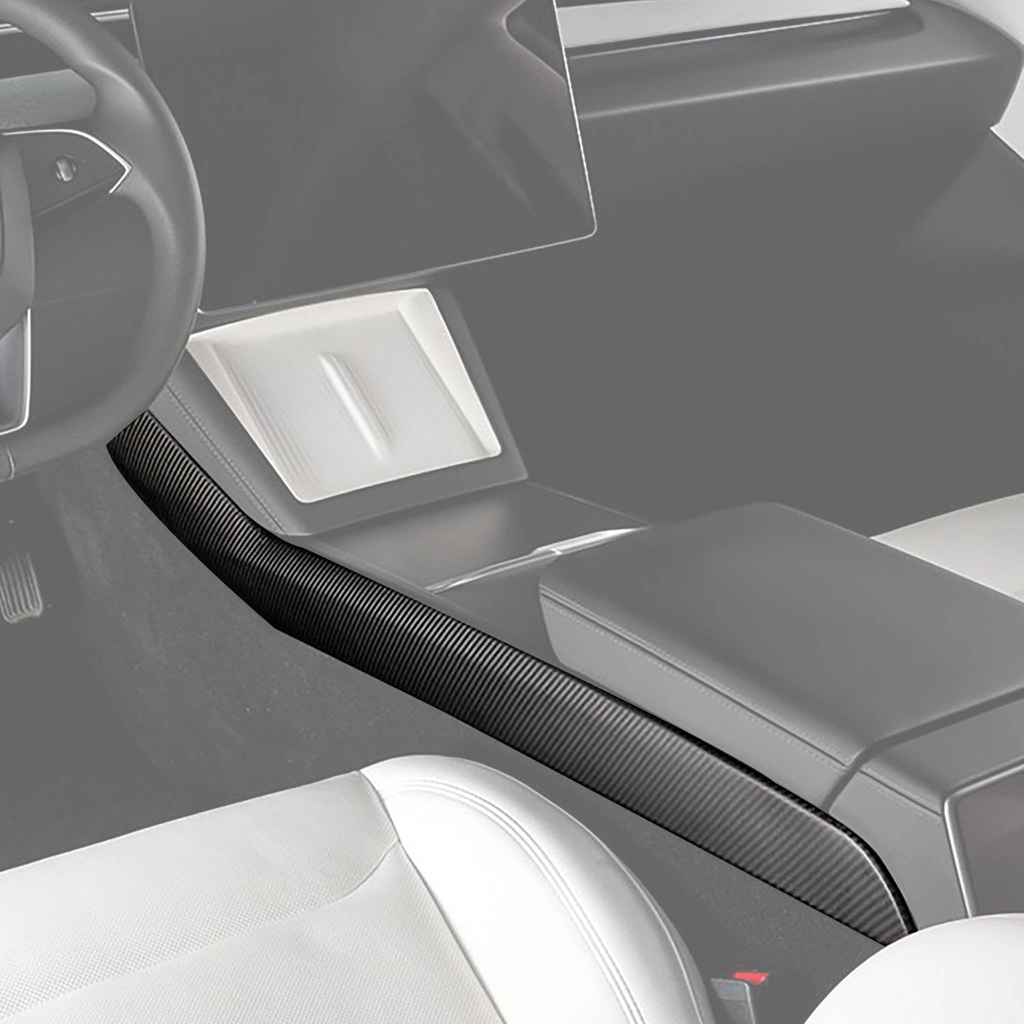 Real Molded Carbon Fiber Center Console Side Panel Covers for 2024+ Tesla Model 3 Highland & 2025+ Model Y Juniper (2 Pieces)