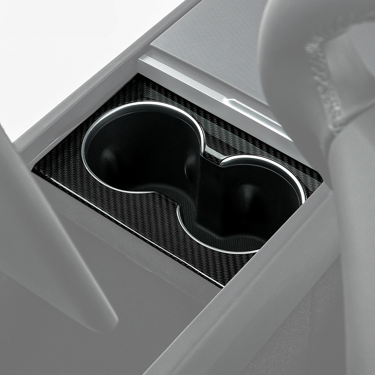 Tesla Model Y Juniper/3 Highland Real Carbon Fiber Rear Cup Holder Cover