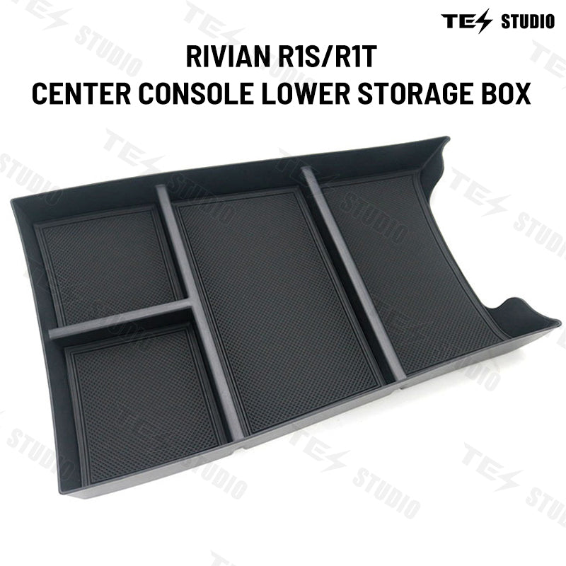 Rivian R1S/R1T Center Console Organizer Tray Armrest Organizer Lower Storage Box Rivian Interior Accessories 2022+ Tesstudio®