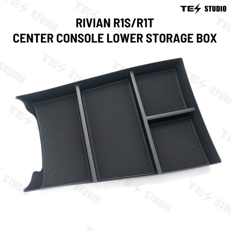 Rivian R1S/R1T Center Console Organizer Tray Armrest Organizer Lower Storage Box Rivian Interior Accessories 2022+ Tesstudio®