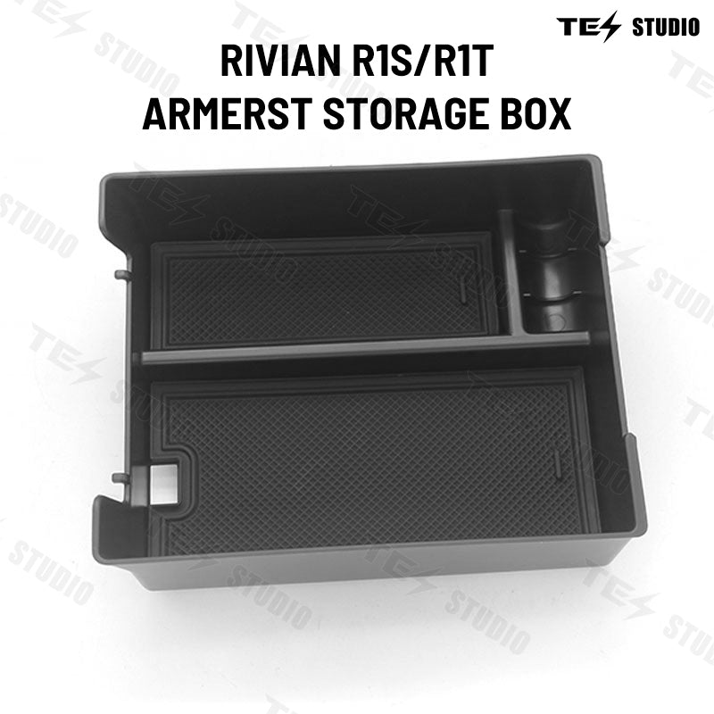 Rivian R1S/R1T Center Console Organizer Tray Armrest Organizer Lower Storage Box Rivian Interior Accessories 2022+ Tesstudio®