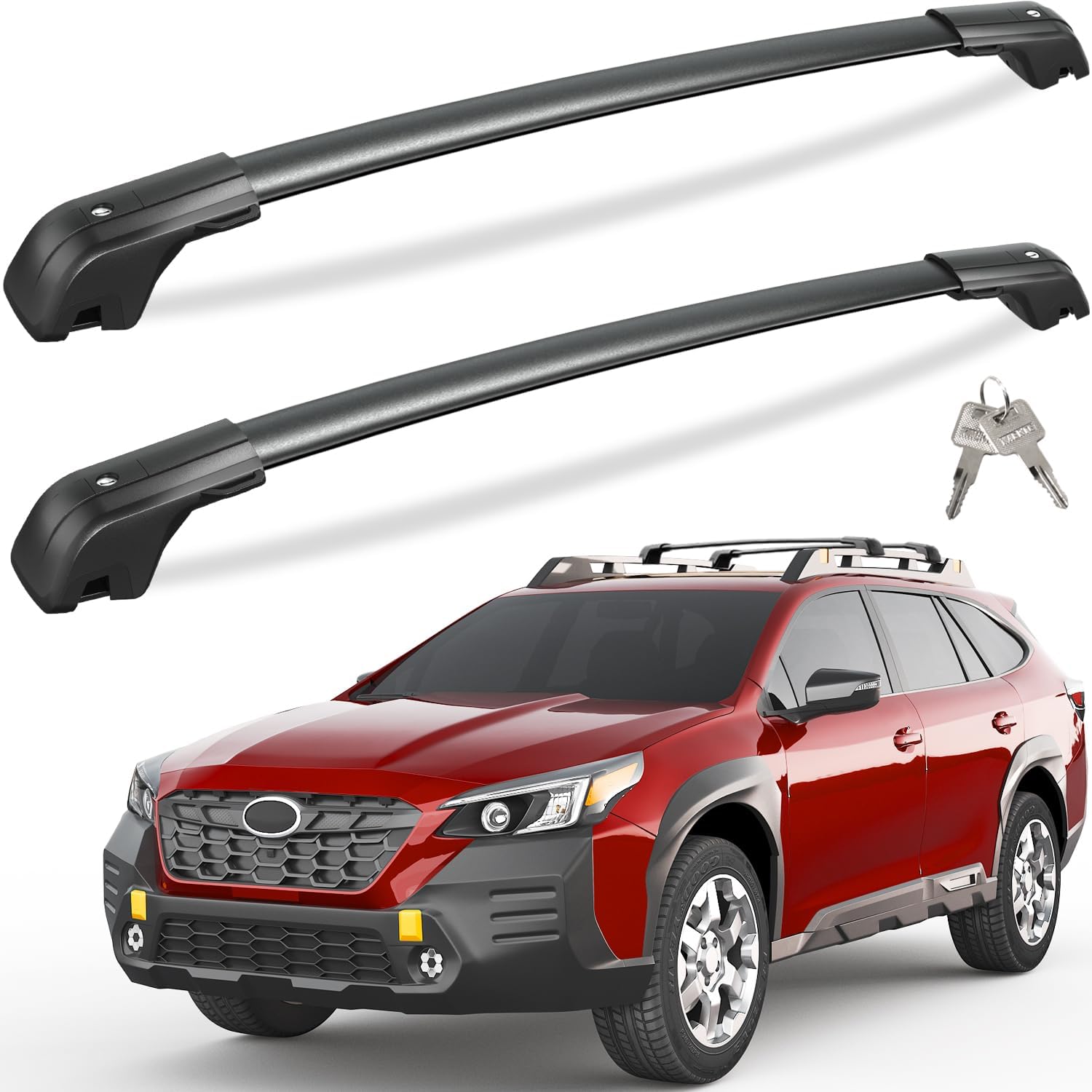Subaru Outback Wilderness cross bars 2022–2025 — installed on vehicle roof rails