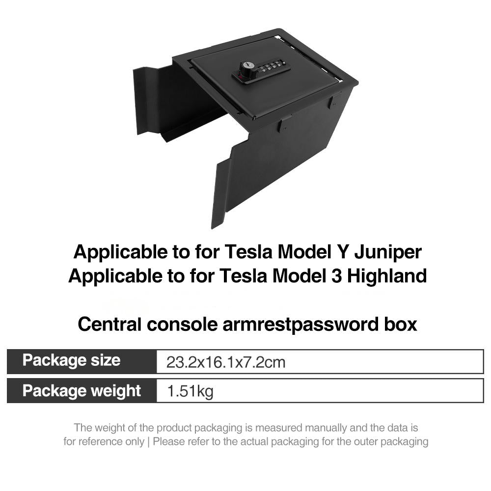 Tesstudio Tesla Center Console LockBox for Model 3 Highland & Model Y Juniper – Secure Storage