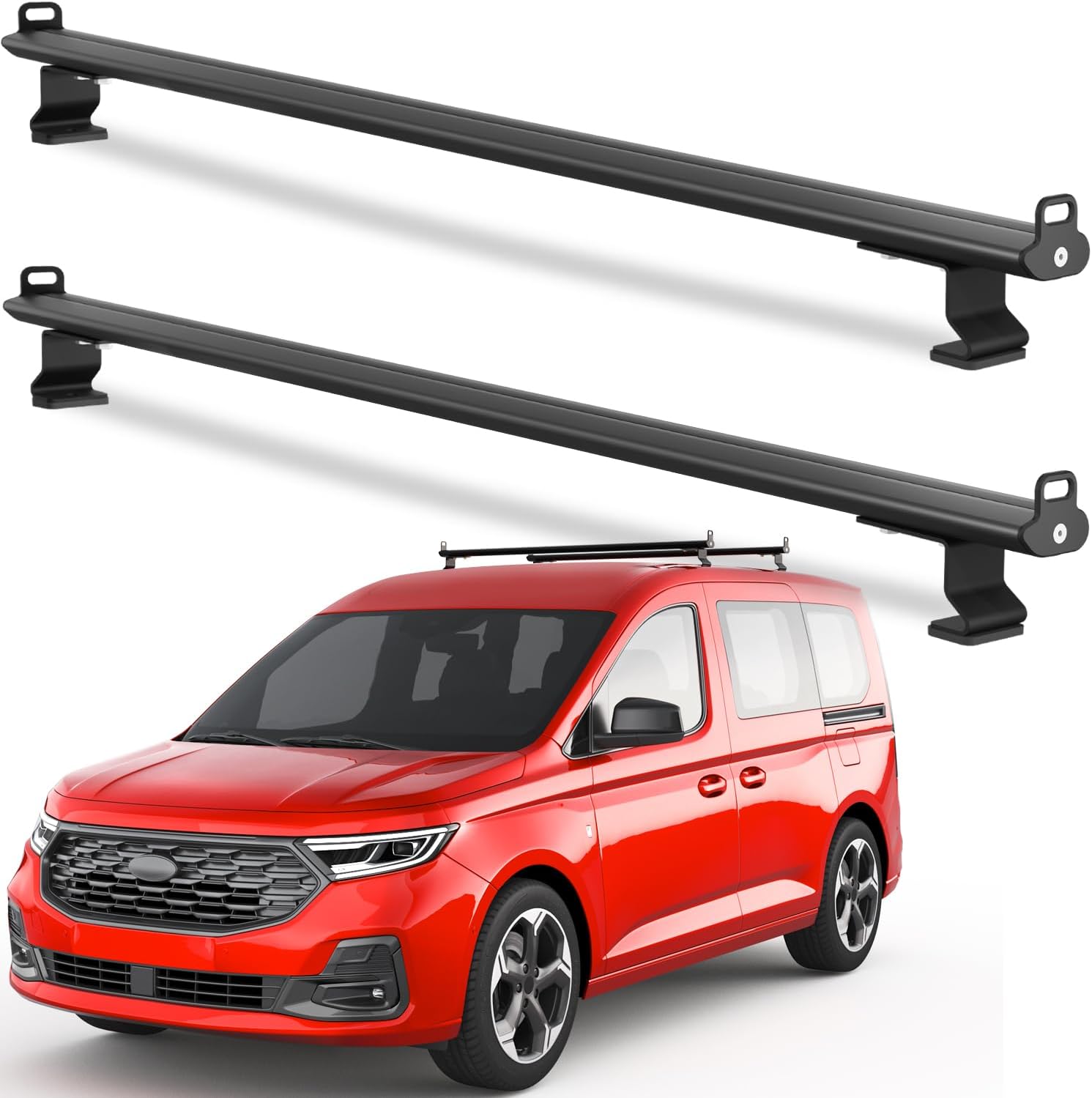 Ford Transit Connect ladder rack cross bars — installed on van roof