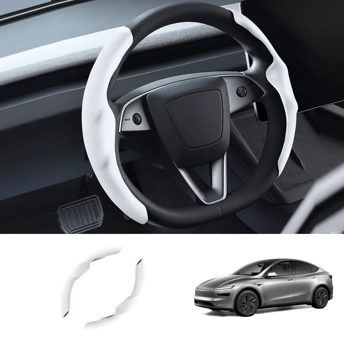 Matte White Interior Upgrade Kit For Tesla Model Y Juniper 2025+